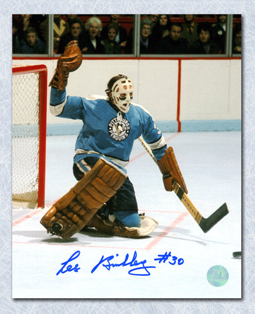 Les Binkley Pittsburgh Penguins Autographed Goalie 8x10 Photo | AJ Sports.