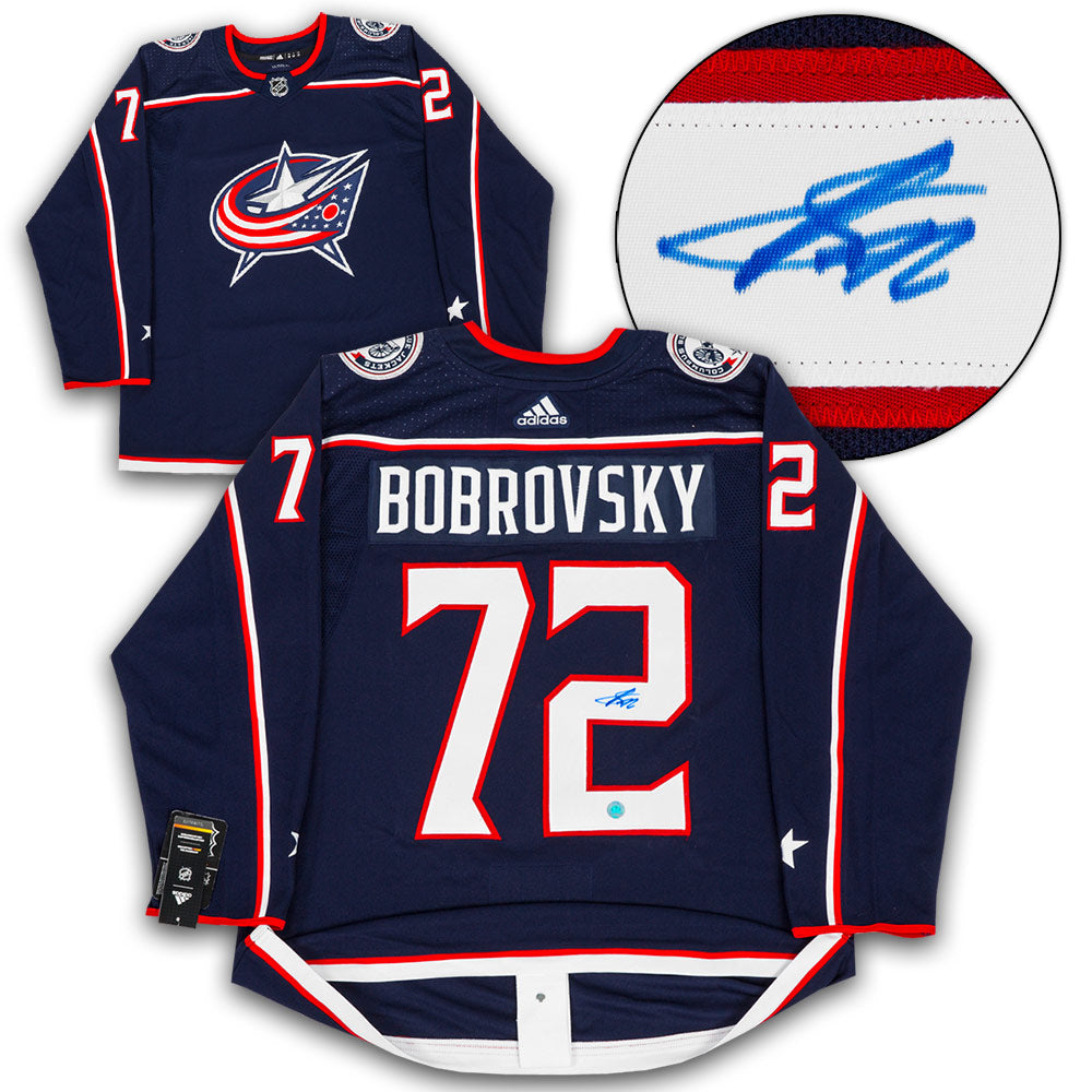 Sergei Bobrovsky Columbus Blue Jackets Autographed Adidas Jersey | AJ Sports.