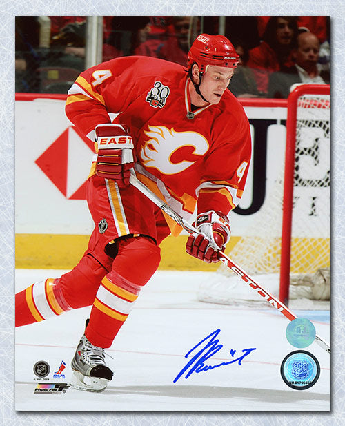 Jay Bouwmeester Calgary Flames Autographed Hockey 8x10 Photo | AJ Sports.