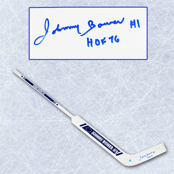 Johnny Bower Toronto Maple Leafs Autographed Bower Wood Goalie Stick | AJ Sports.