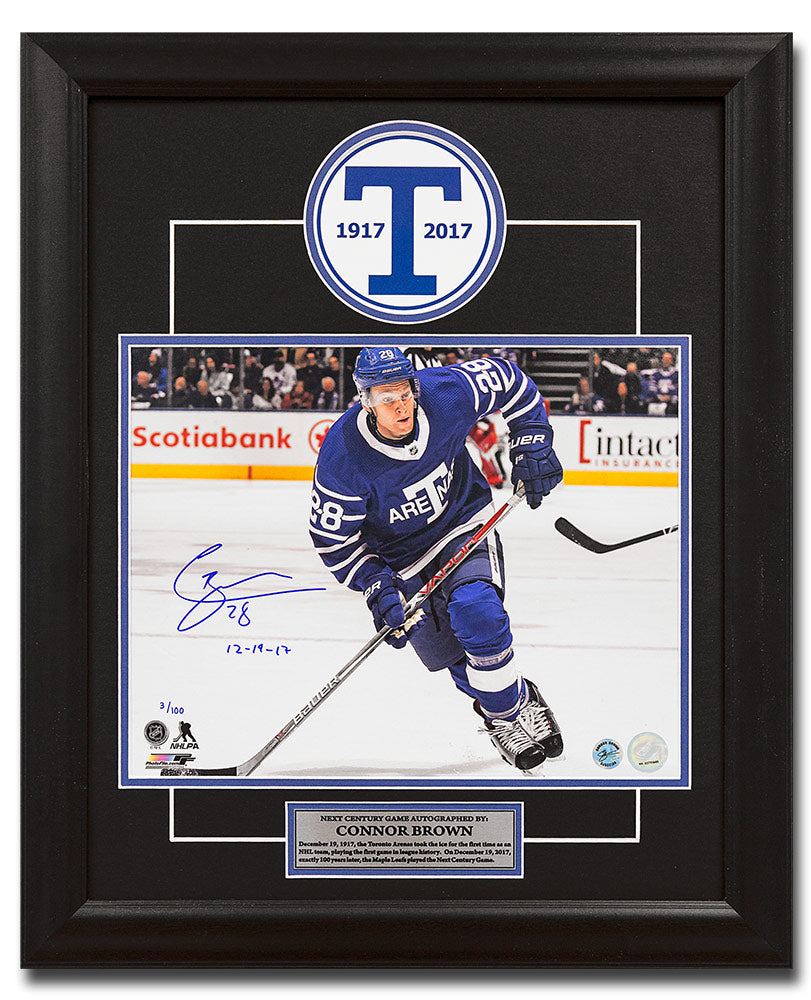Connor Brown Toronto Arenas Signed Leafs Next Century Game 20x24 Frame #/100 | AJ Sports.