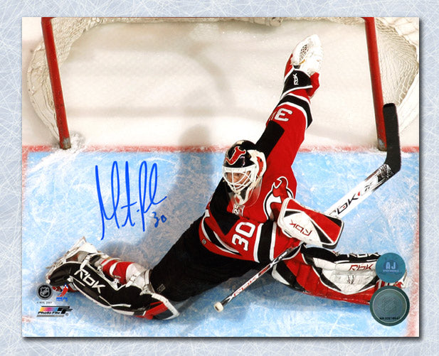 Martin Brodeur New Jersey Devils Autographed Overhead Goal Crease 8x10 Photo | AJ Sports.