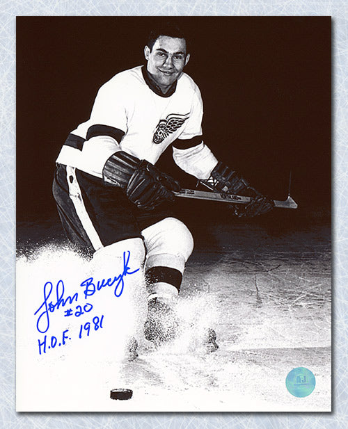 Johnny Bucyk Detroit Red Wings Autographed Rookie 8x10 Photo | AJ Sports.