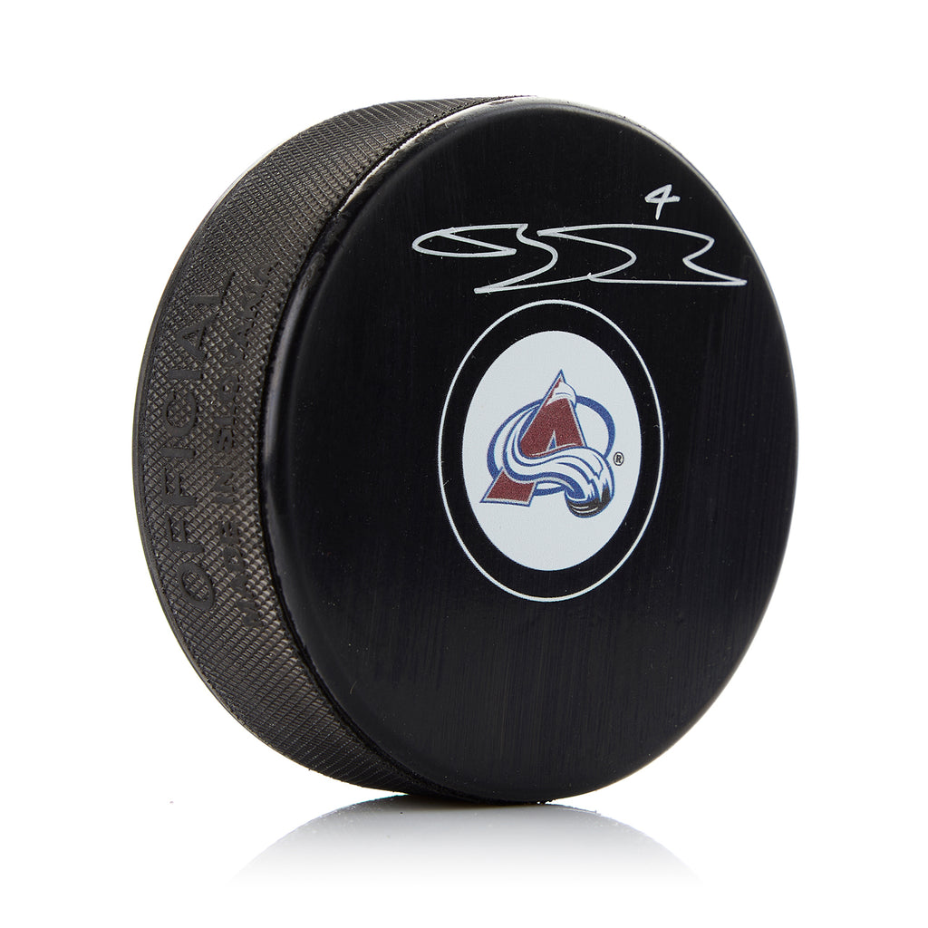 Bowen Byram Colorado Avalanche Autographed Hockey Puck | AJ Sports.