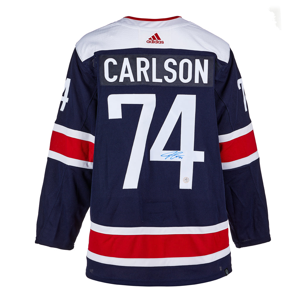 John Carlson Washington Capitals Signed Alt Navy Adidas Jersey | AJ Sports.