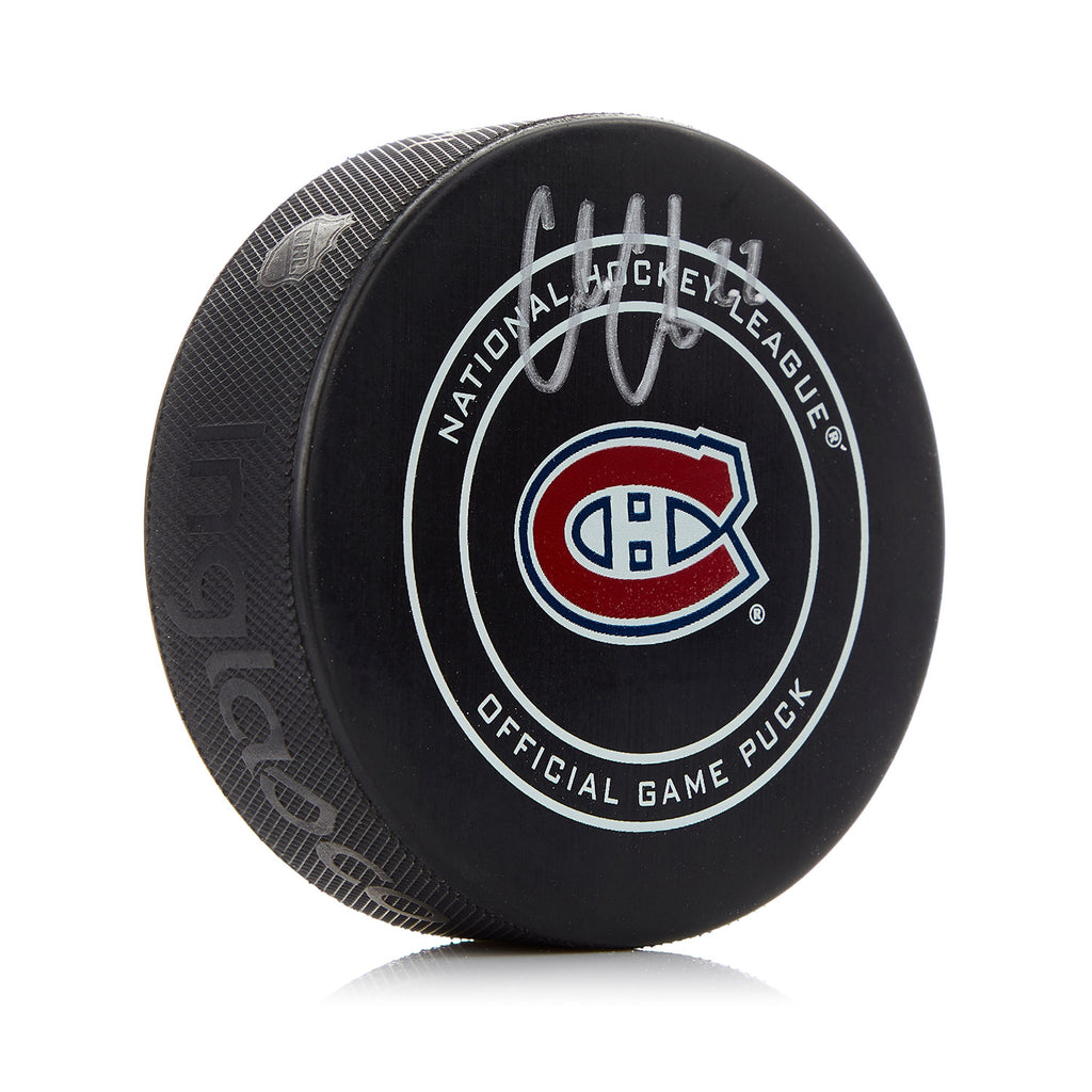 Cole Caufield Montreal Canadiens Signed Official Game Puck | AJ Sports.