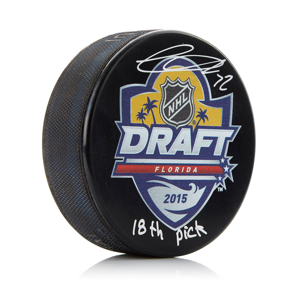 Thomas Chabot Signed 2015 NHL Entry Draft Puck with 18th Pick | AJ Sports.