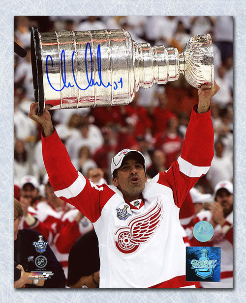 Chris Chelios Detroit Red Wings Autographed Stanley Cup 8x10 Photo | AJ Sports.