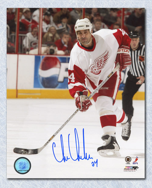 Chris Chelios Detroit Red Wings Autographed Hockey 8x10 Photo | AJ Sports.