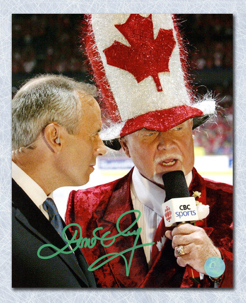 Don Cherry Hockey Night in Canada Autographed Canada Hat 8x10 Photo | AJ Sports.