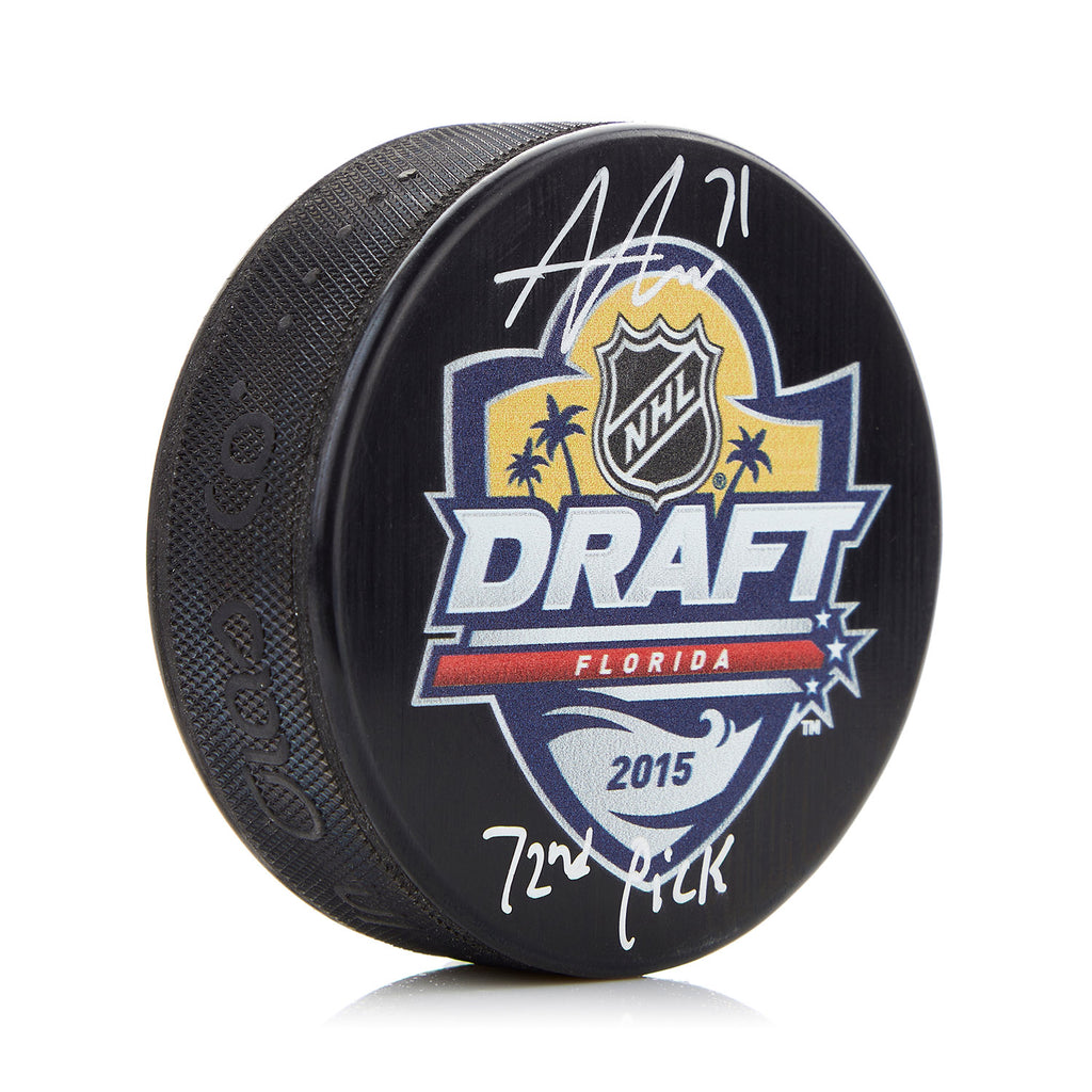 Anthony Cirelli Signed 2015 NHL Entry Draft Puck with 72nd Pick Note | AJ Sports.