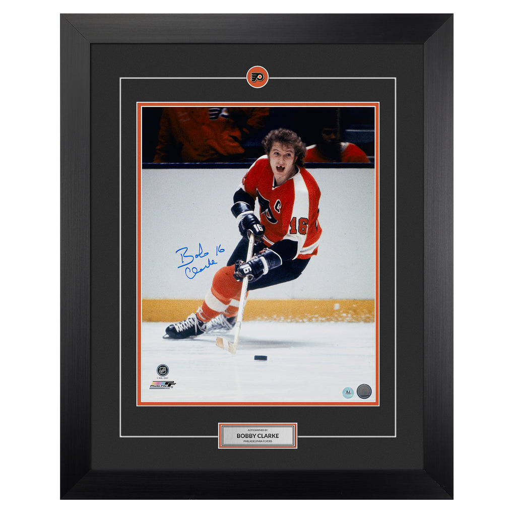 Bobby Clarke Philadelphia Flyers Autographed Hockey 26x32 Frame | AJ Sports.