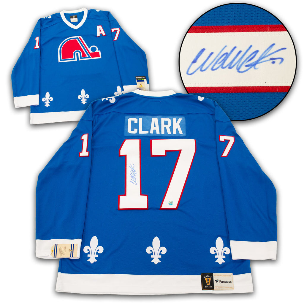 Wendel Clark Quebec Nordiques Signed Retro Fanatics Jersey | AJ Sports.