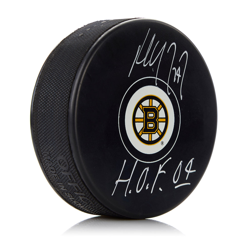 Paul Coffey Boston Bruins Signed Hockey Puck with HOF Note | AJ Sports.