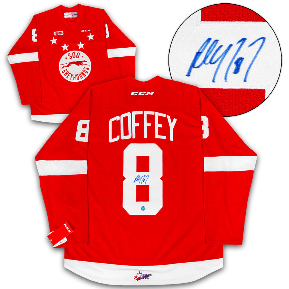 Paul Coffey Sault Ste Greyhounds Autographed CHL Hockey Jersey | AJ Sports.