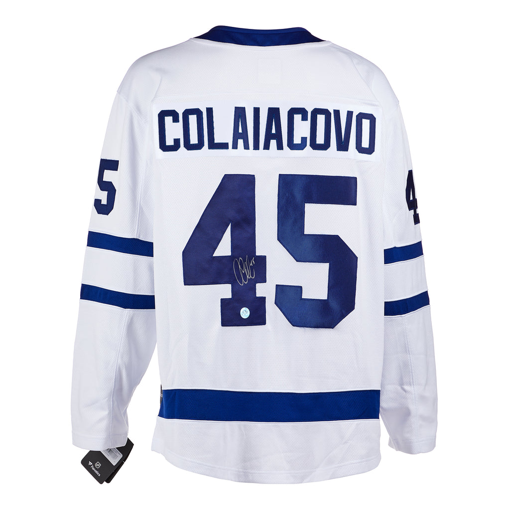 Carlo Colaiacovo Toronto Maple Leafs Signed White Fanatics Jersey | AJ Sports.