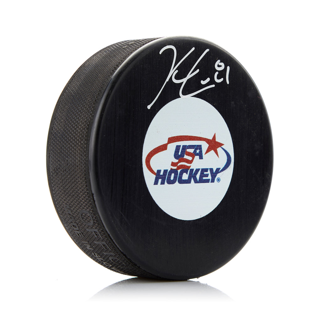 Kyle Connor Team USA Autographed Hockey Puck | AJ Sports.