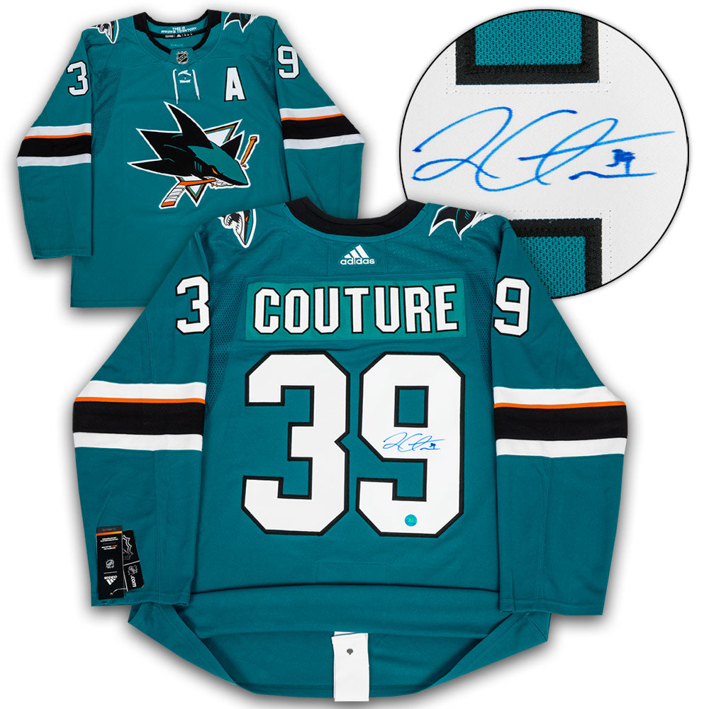 Logan Couture San Jose Sharks Autographed Adidas Jersey | AJ Sports.