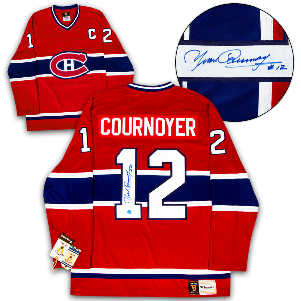Yvan Cournoyer Montreal Canadiens Signed Retro Fanatics Jersey | AJ Sports.