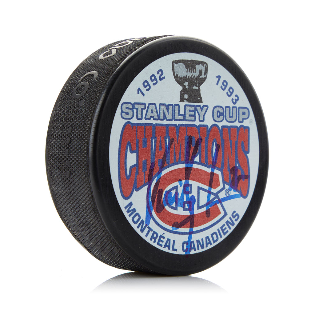 Vincent Damphousse Montreal Canadiens Signed 1993 Stanley Cup Puck | AJ Sports.