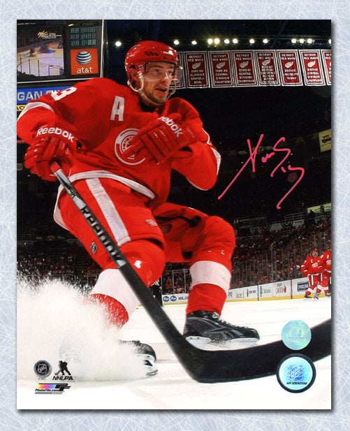 Pavel Datsyuk Detroit Red Wings Autographed Joe Louis Ice Spray 8x10 Photo | AJ Sports.