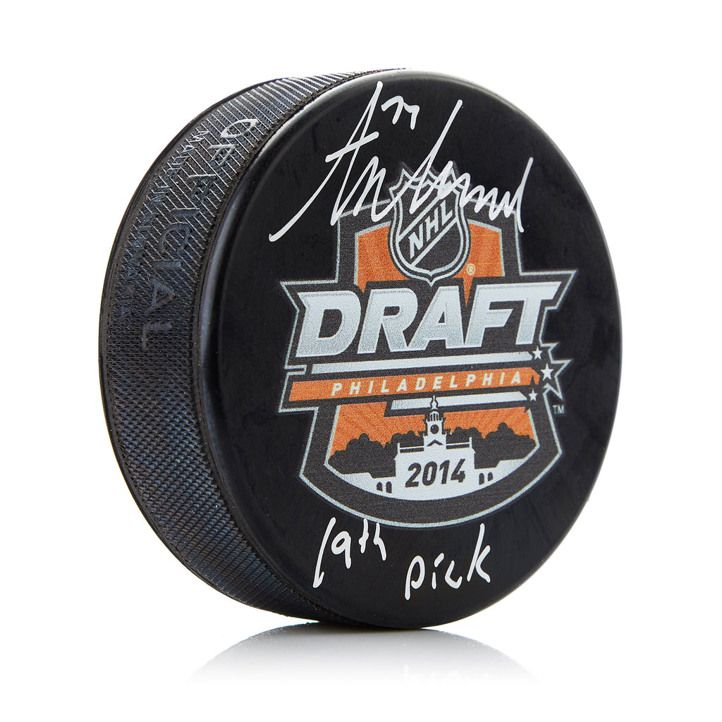 Tony DeAngelo Signed 2014 NHL Entry Draft Puck with 19th Pick Note | AJ Sports.