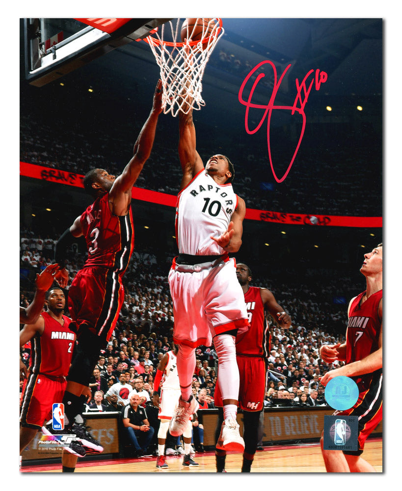 DeMar DeRozan Toronto Raptors Autographed Game 7 Playoff Win vs Heat 8x10 Photo | AJ Sports.
