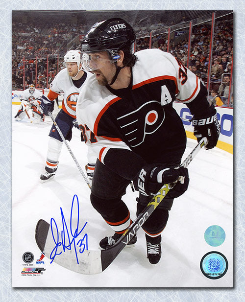 Eric Desjardins Philadelphia Flyers Signed Close-Up  Action 8x10 Photo | AJ Sports.