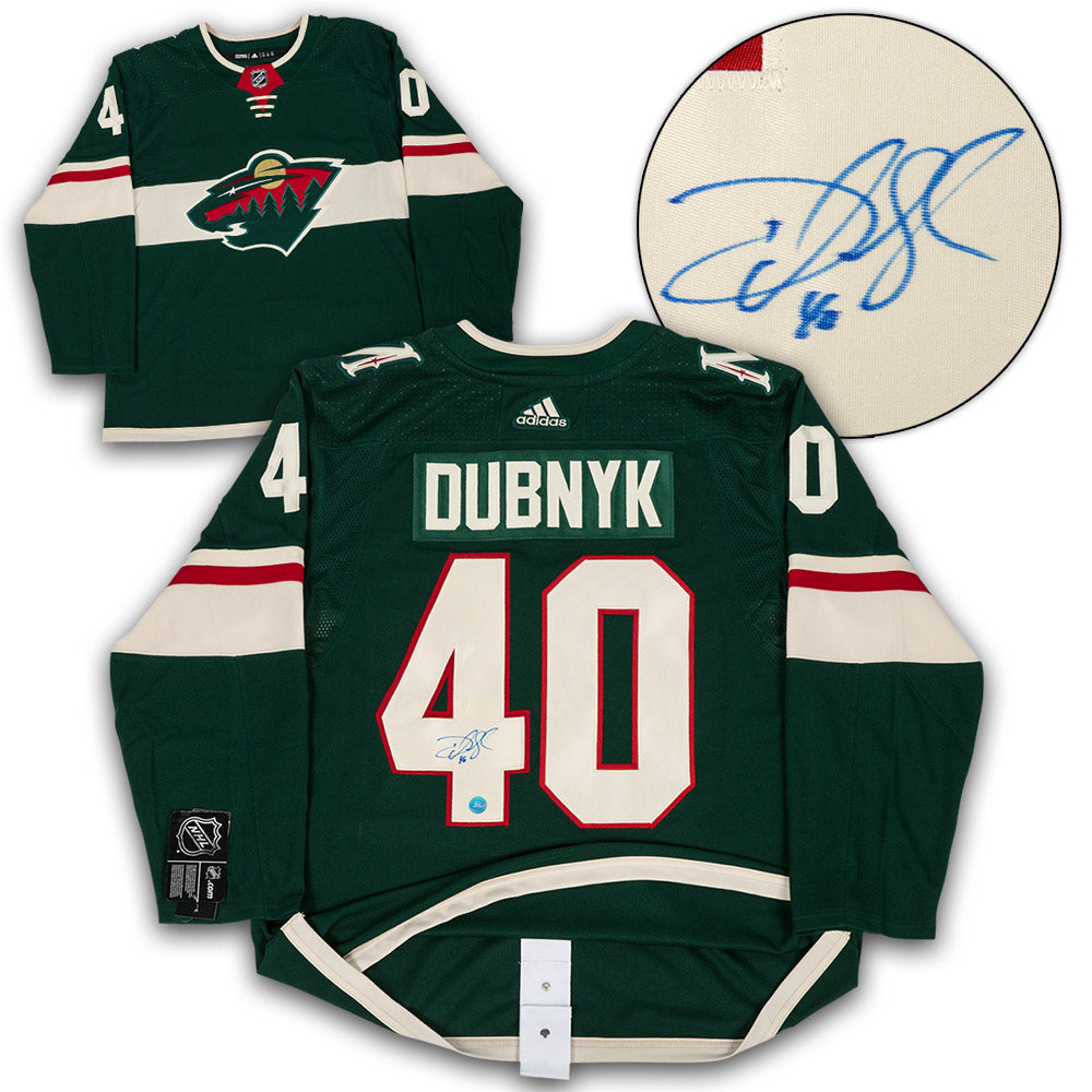 Devan Dubnyk Minnesota Wild Autographed Adidas Jersey | AJ Sports.