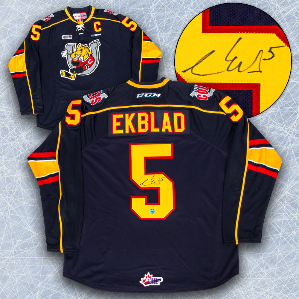 Aaron Ekblad Barrie Colts Autographed CHL Hockey Jersey | AJ Sports.