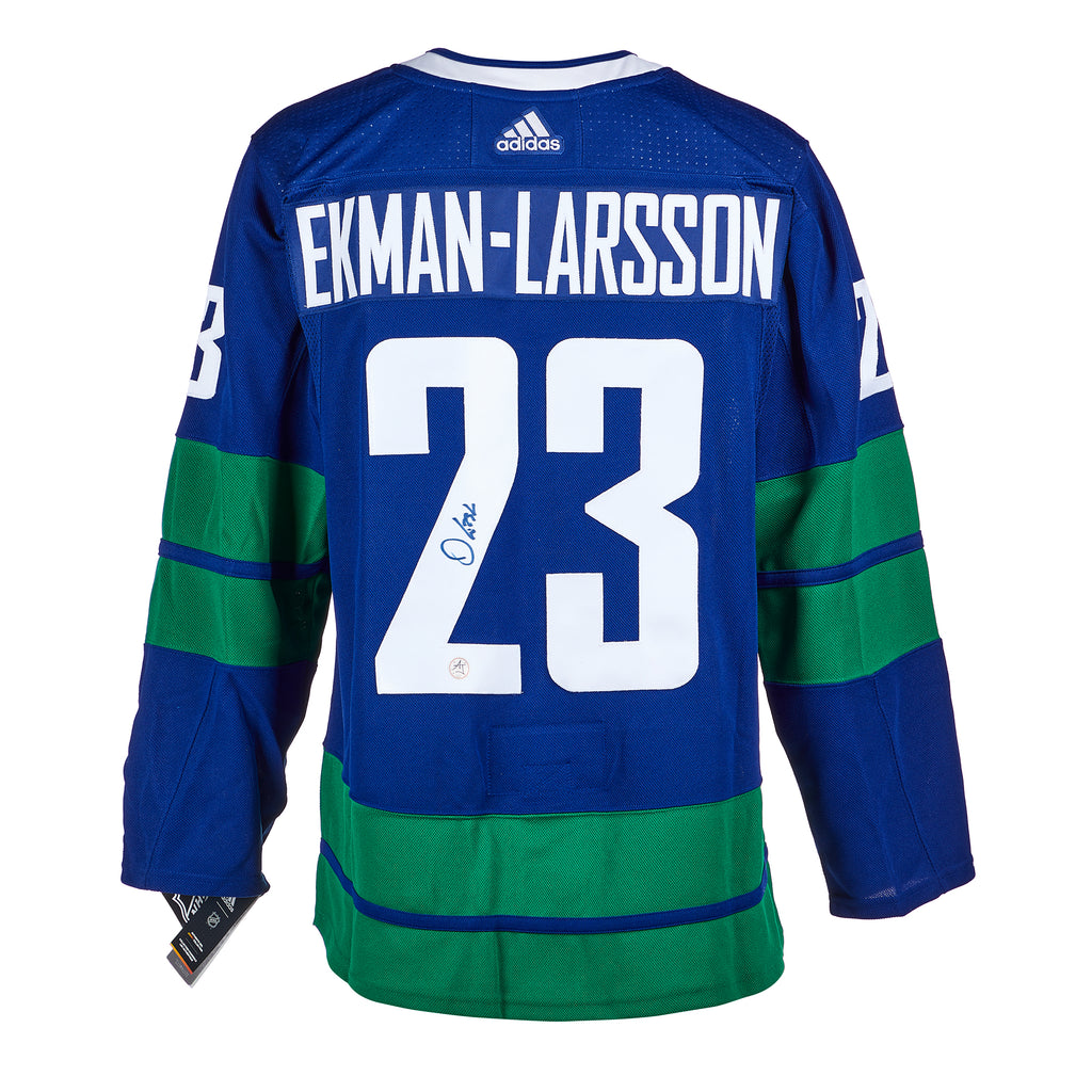 Oliver Ekman-Larsson Vancouver Canucks Signed Stick Logo Alt Adidas Jersey | AJ Sports.