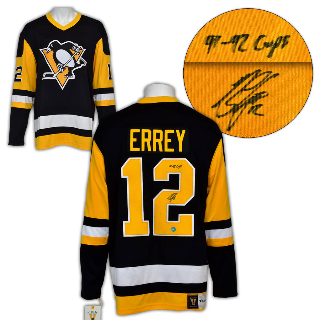 Bob Errey Pittsburgh Penguins Signed Retro Fanatics Jersey | AJ Sports.