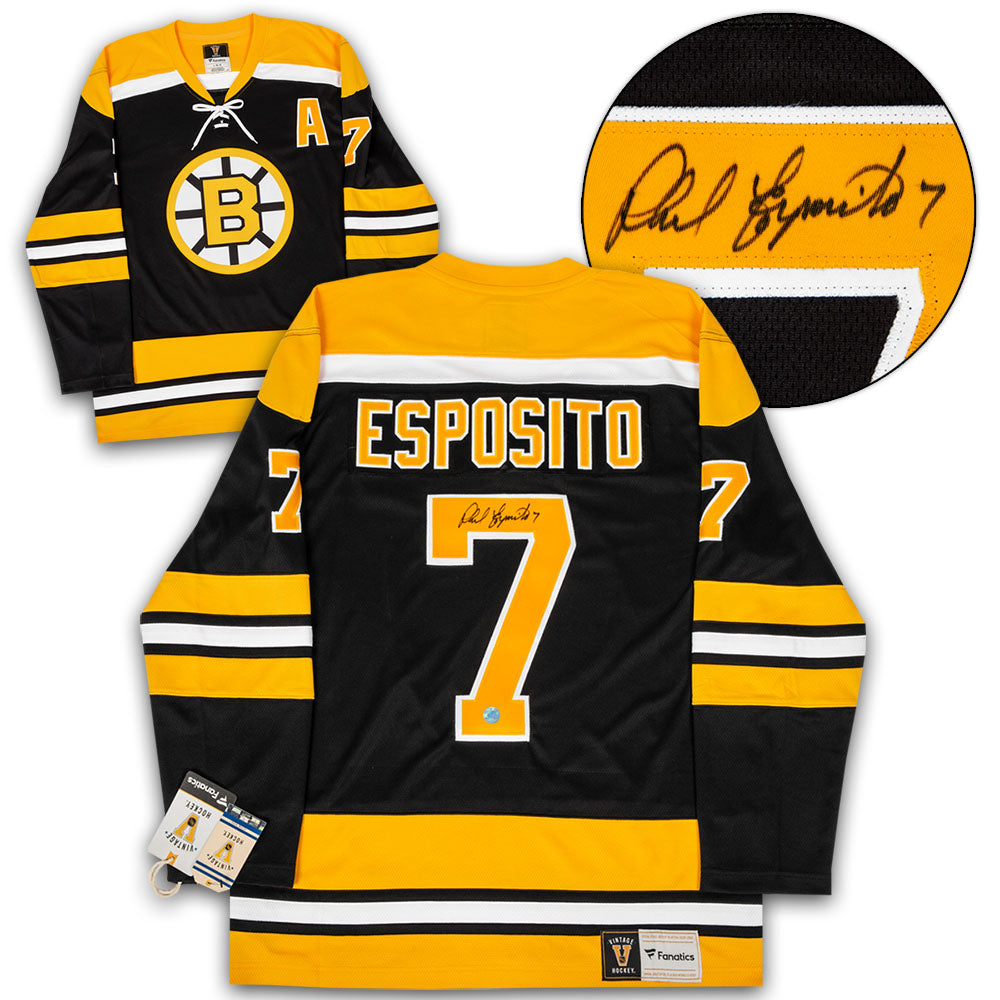 Phil Esposito Boston Bruins Signed Retro Fanatics Jersey | AJ Sports.