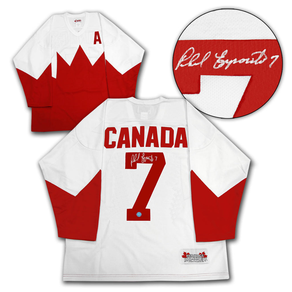 Phil Esposito Team Canada Autographed 1972 Summit Series Jersey | AJ Sports.
