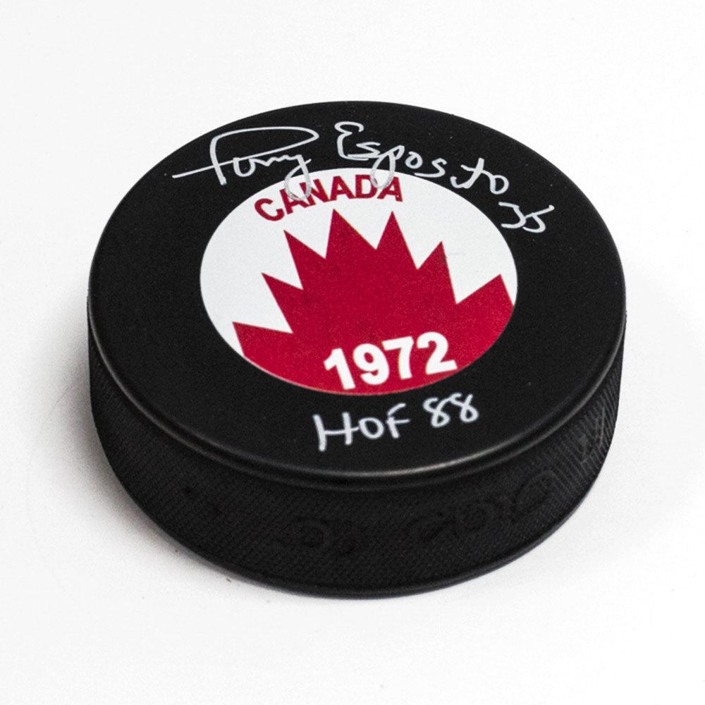 Tony Esposito Team Canada Autographed 1972 Summit Series Hockey Puck | AJ Sports.