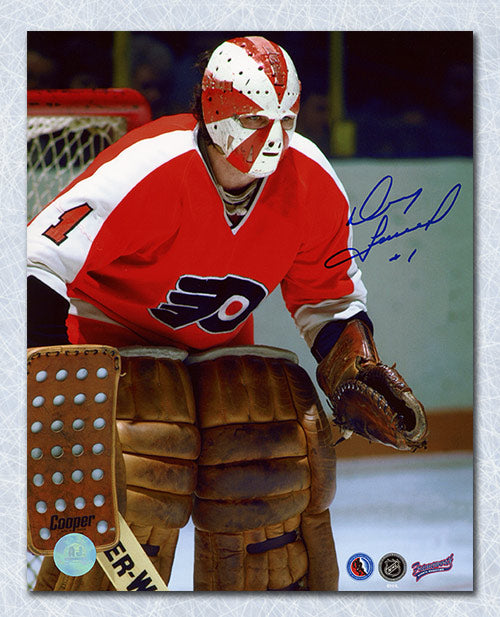 Doug Favell Philadelphia Flyers Autographed Goalie Close-Up 8x10 Photo | AJ Sports.