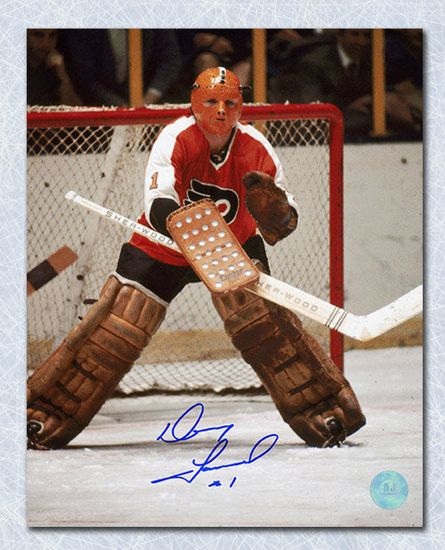 Doug Favell Philadelphia Flyers Autographed Halloween Mask 8x10 Photo | AJ Sports.