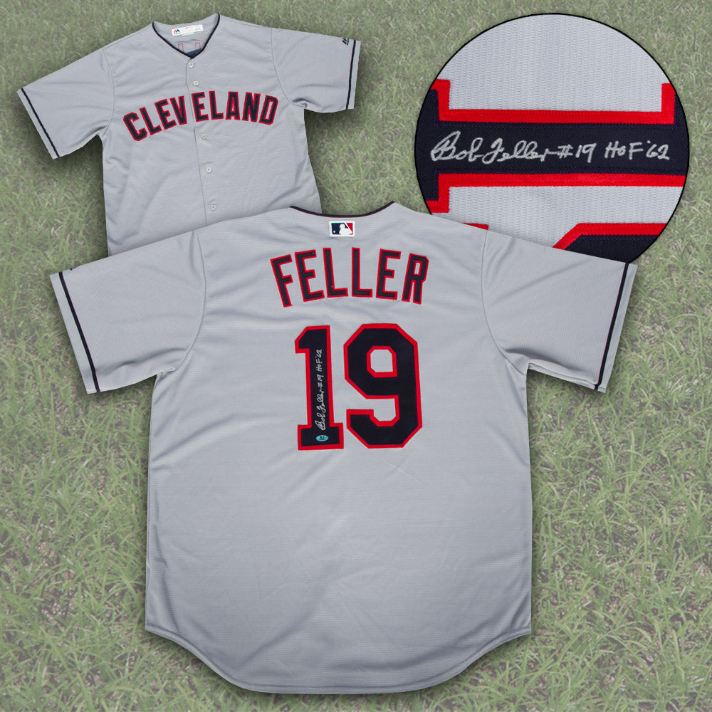 Bob Feller Cleveland Indians Autographed Replica Baseball Jersey | AJ Sports.