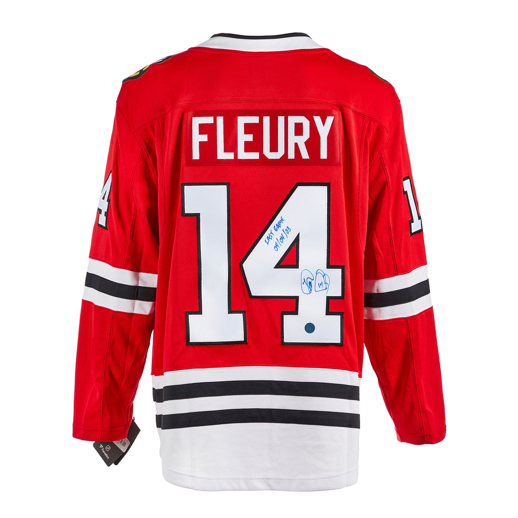 Theo Fleury Chicago Blackhawks Signed & Dated Last Game Fanatics Jersey | AJ Sports.