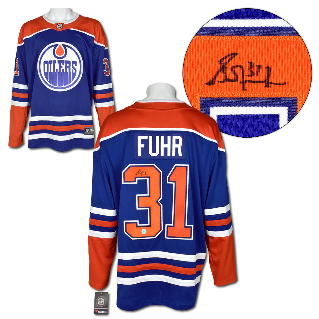 Grant Fuhr Edmonton Oilers Signed Alt Retro Fanatics Jersey | AJ Sports.