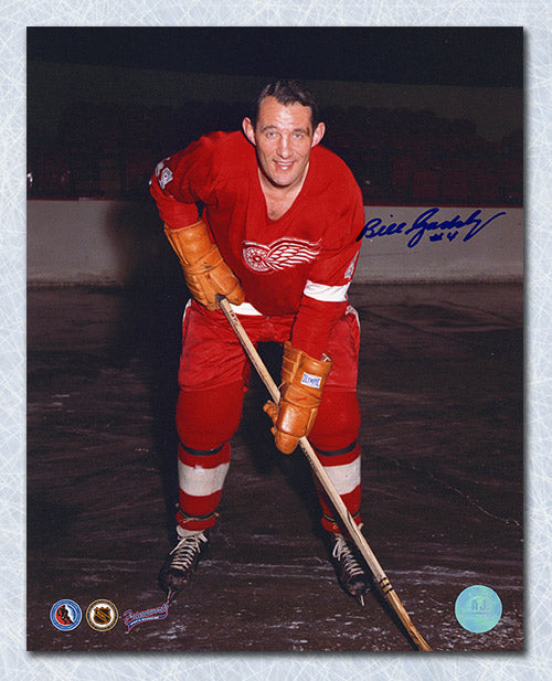 Bill Gadsby Detroit Red Wings Autographed On Ice Color 8x10 Photo | AJ Sports.