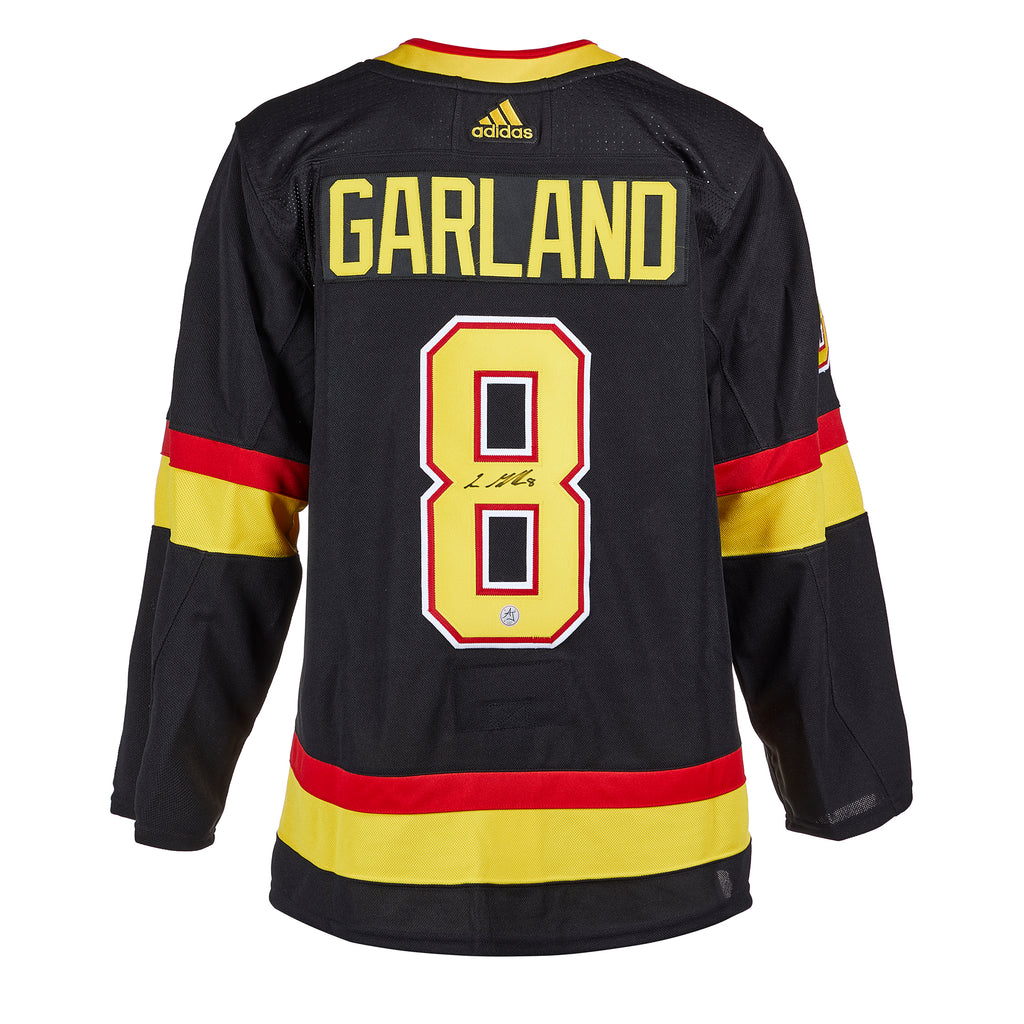 Conor Garland Vancouver Canucks Signed Black Alternate Adidas Jersey | AJ Sports.