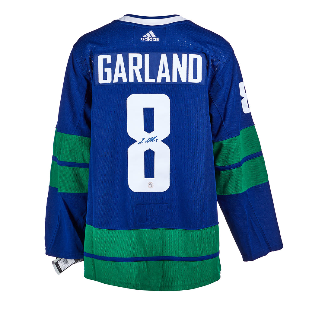 Conor Garland Vancouver Canucks Signed Stick Logo Alt Adidas Jersey | AJ Sports.