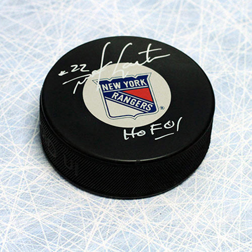 Mike Gartner New York Rangers Signed Hockey Puck with HOF Note | AJ Sports.