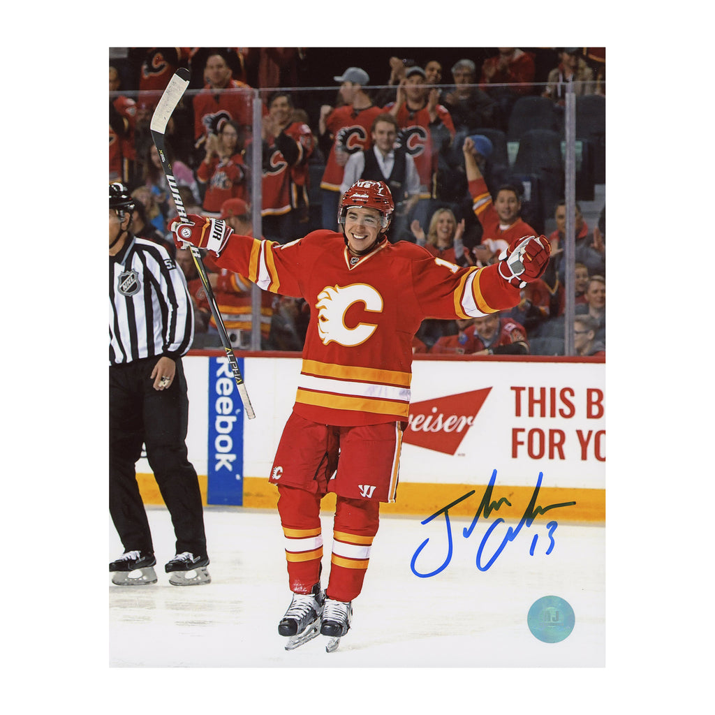 Johnny Gaudreau Calgary Flames Signed Celebration 8x10 Photo | AJ Sports.