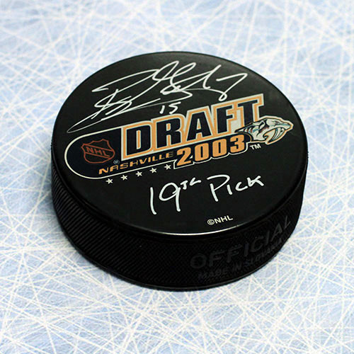 Ryan Getzlaf Signed 2003 Draft Day Puck with 19th Note | AJ Sports.
