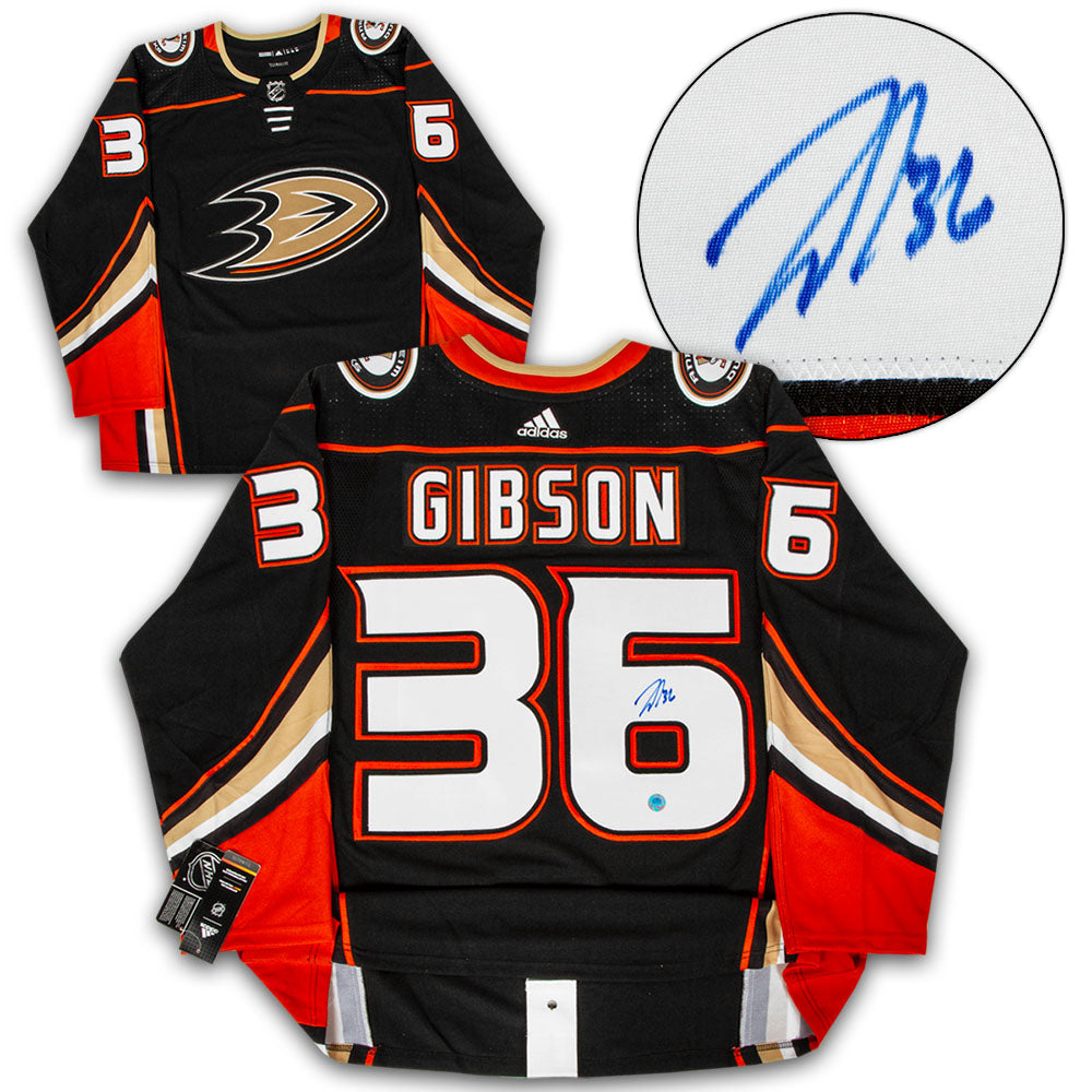 John Gibson Anaheim Ducks Autographed Adidas Jersey | AJ Sports.