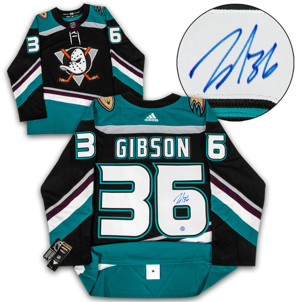 John Gibson Anaheim Mighty Ducks Signed Alt Retro Adidas Jersey | AJ Sports.