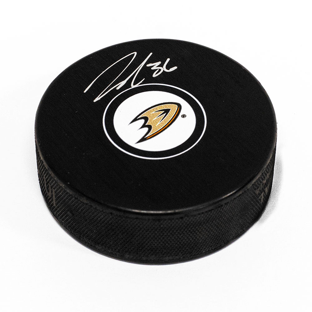 John Gibson Anaheim Ducks Autographed Hockey Puck | AJ Sports.