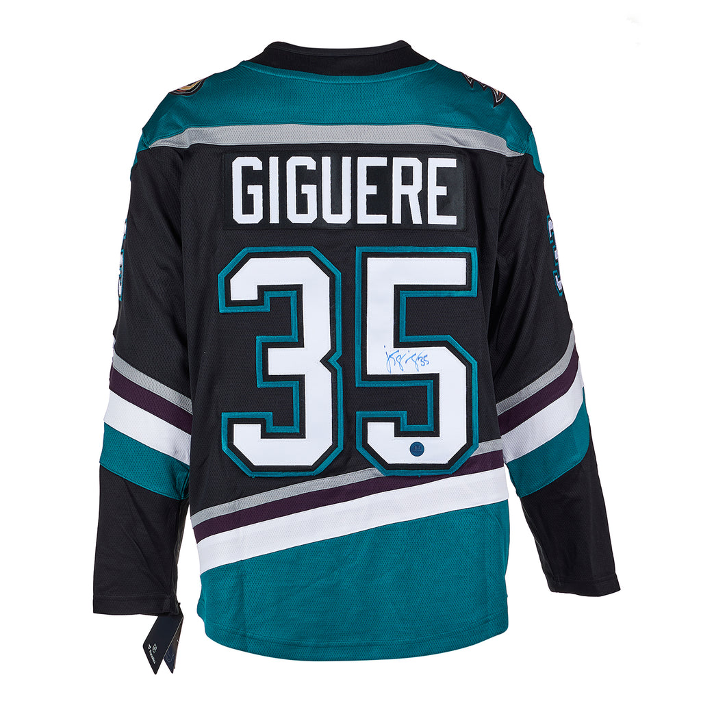 JS Giguere Anaheim Mighty Ducks Signed Retro Fanatics Jersey | AJ Sports.